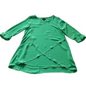 The Limited Teal green 3/4Sleeve Tie Cuffs Shift Sheath blouse size M